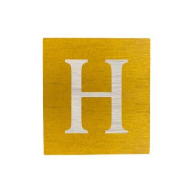 Imagem de Cubo Amarelo Letra Branca Festa Chá de Bebê Decoração 8x8x8 Cm Mdf Mad