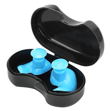 Imagem de Protetores à Prova D'água, Acessório de Natação Em Espiral Macio de Silicone, Aurícula de Ajuste Esquerda e Direita Melhor, Caixa Preta Reutilizável Com Chumbo Super Som, (Azul)