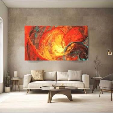 Imagem de Quadro Tela Canvas Decorativo Sala 100x70 Abstrato Diversos Cor Abstrato Armação Tecido Sobre Tela