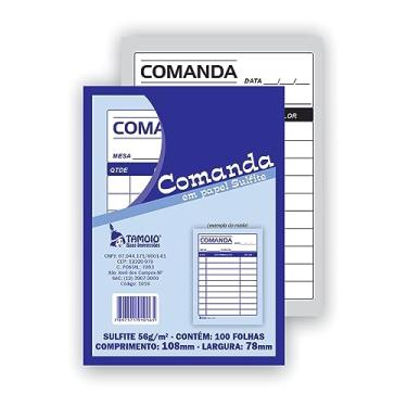 Imagem de Comanda Sulfite 100 Folhas Pacote C/5 Blocos