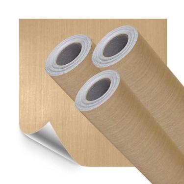 Imagem de Kit 3 Adesivo Vinilico Piso Lavavel Madeira Cedro Clara 6M - Open Star