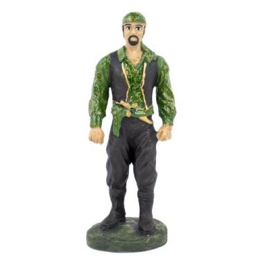 Imagem de Escultura Cigano Verde Escuro 15 cm em Resina - Lua Mística - 100% Ori