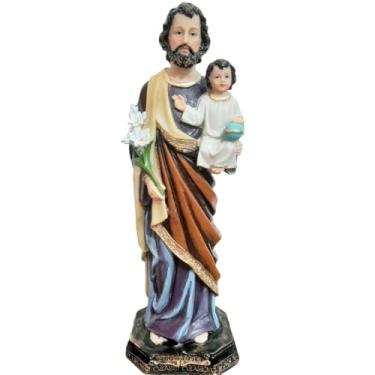 Imagem de Imagem de São José com Menino Jesus em Resina 30 cm - Imagem Católica