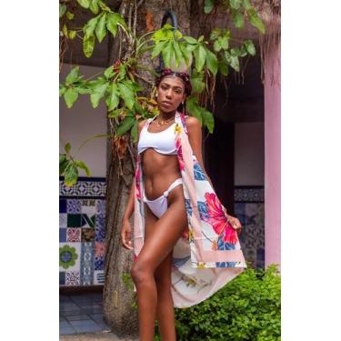 Imagem de Saída de Praia Pareô Leve Verão Com Amarração - Casa Lolí, Floral, Úni