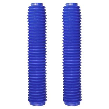 Imagem de Tongze Bota de choque de motocicleta de 60 mm, capa de garfo frontal de 15,5 cm a 36,1 cm de comprimento universal para Dirt Bike/Mini Bike/Pit Bike Amortecedor dianteiro (azul)