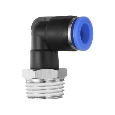 Imagem de HARFINGTON Conexões Push to Connect Cotovelo Macho Tubo de 3/8 Polegada OD x 1/2 Polegada NPT Rosca Plástico Conexão Rápida Mangueira de Ar Kit de Encaixe Pneumático Conector de Bloqueio de Pressão