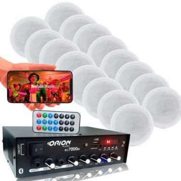 Imagem de Kit Som Ambiente 4 Canal 500 Watts + 16 Caixas Br Gesso Red - ORION