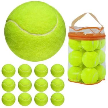 Imagem de Bola De Tenis Championship Bolsa 12 Bolinhas Verde Kit Mala Transporte Treino Werkon