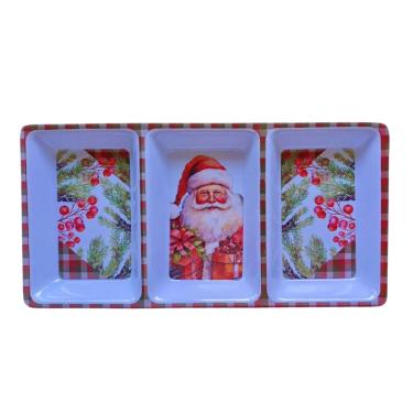Imagem de Petisqueira Natalina 3 Divisórias Papai Noel / Berries Melamina