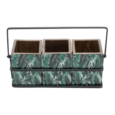 Imagem de Porta talher em madeira Leaf 25x9x11cm