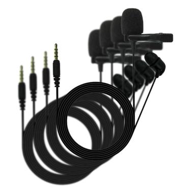 Imagem de Kit 4 Microfones de Lapela jbl CSLM20 P2 - Preto