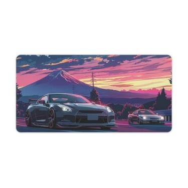 Imagem de FeoYoed Tapete de rato grande anime JDM suporte para carro Fuji tapete de mesa acessórios de computador jogos organizadores de escritório suprimentos decoração essencial almofadas de teclado para mesa