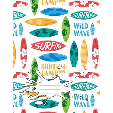 Imagem de Surfboard Composition Notebook: Waves, Wind, Water and Writing Wide Rule Surfboarding Composition Book