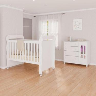 Imagem de Conjunto Quarto de Bebê Fraldário Ariel e Berço Mirelle Carolina Baby 
