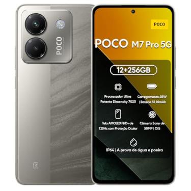 Imagem de Xiaomi Smartphone POCO M7 Pro 5G 256GB | 8GB/12GB RAM | Processador Ultra Potente Dimensity 7025 | Tela AMOLED FHD+ 120Hz com Proteção Ocular | Bateria 5110mAh com 45W Turbo Charge (Prata, 12+256GB)