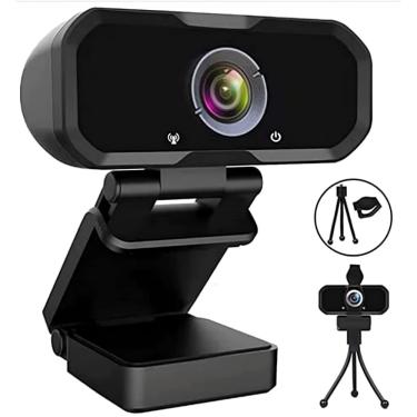 Imagem de Webcam Svcouok 1080p HD com microfone, obturador de privacidade
