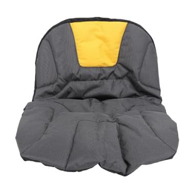 Imagem de Tampa do assento do trator 600d Oxford Fabric Proférico à prova de cortina do cortador de armadilhas Substituição de almofada Cinza amarelo para proteção do cortador de cortador