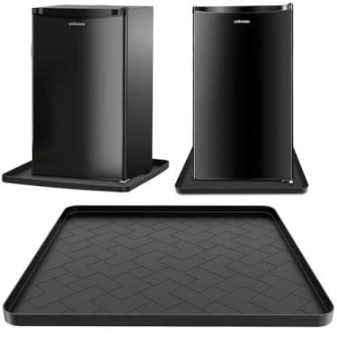 Imagem de Ieesspd Tapete de silicone para mini geladeira, 50 x 50 x 2 cm, sob o tapete da geladeira, a mini bandeja de gotejamento evita vazamentos de água do aparelho, protege o chão de danos e limpeza