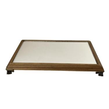 Imagem de Bandeja Espelhada de Madeira Envernizada - Retangular para Lavabo / Ba