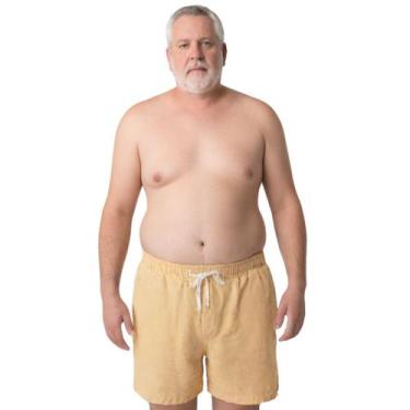 Imagem de Short Mauricinho Plus Size Fio Tinto Linho 3 Bolsos - C&C, Amarelo cla