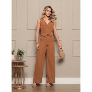 Imagem de Conjunto Colete E Calça Alfaiataria Social Casual P M G GG - NoBrand, 