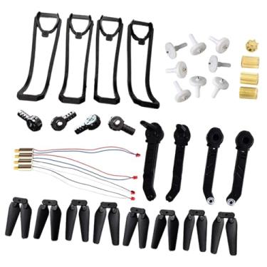 Imagem de menolana RC Quadcopter Spare Peças Definir motores Reparação Substituição Profissional Protect Cober Drone Acessórios Kit para E88Pro, Preto