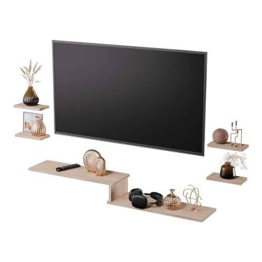 Imagem de Rack TV Suspenso para Quarto Sala Carvalho 115cm