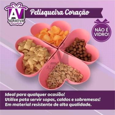Imagem de Jogo 10 Petisqueiras Coração Para Petiscos Porções Caldos Sopas e Sobr