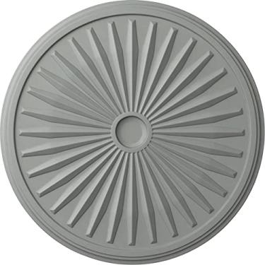 Imagem de Ekena Millwork CM33LEACS 33 1/8" OD x 3 1/2" ID x 1 3/8" P Leandros Medalhão de teto (serve em toldos de até 5"), Cobre Antigo, 33 1/8"OD x 3 1/2"ID x 1 3/8"P (Fits Canopies up to 5"), Factory Primed