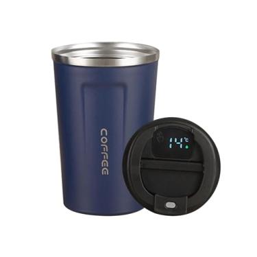 Imagem de WeiLaiKeQi Copo isolado a vácuo, copo térmico, 380 ml de drinques cofee caneca garrafa de água inteligente para academia de ginástica esportiva em casa, Azul