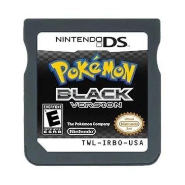 Imagem de Pokémon Pokémon Gold Heart Silver Soul Cartão de jogo NDS preto e bran