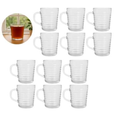 Imagem de Conjunto 12 Xícaras de Vidro 240ml Moderno Café Chá - New Goods