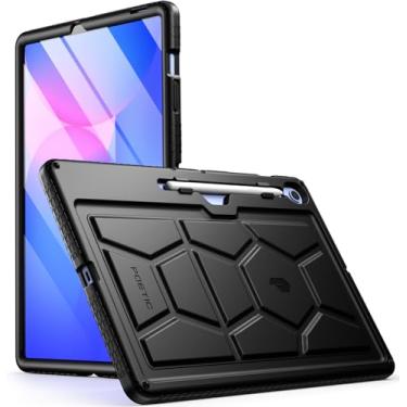 Imagem de Poetic Capa TurtleSkin para Samsung Galaxy Tab S10 FE Plus (versão 2025) 13 polegadas com suporte para S Pen, capa protetora de silicone resistente à prova de choque para crianças, preta
