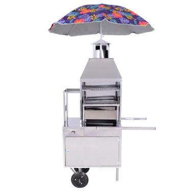 Imagem de Carrinho Churrasco Churrasqueira 50 Espetinhos - Inox - R2