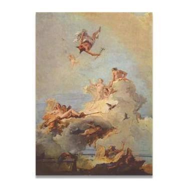 Imagem de Ride the clouds Giovanni Battista Tiepolo Impressão em tela – Obra-prima rococó barroca, pintura escolar de Veneza, pintura a óleo decorativa para galeria doméstica 50 x 70 cm