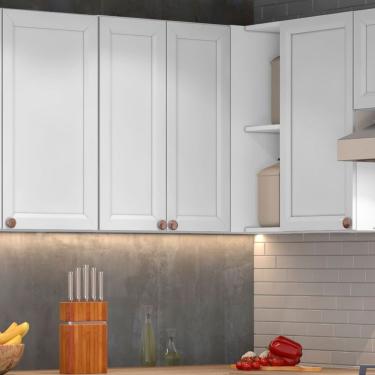 Imagem de Armário Aéreo Canto 2 Portas 2 Nichos Unna Branco