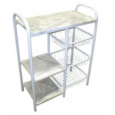 Imagem de Fruteira Multiuso Com Pedra 65X32 Moura Branca