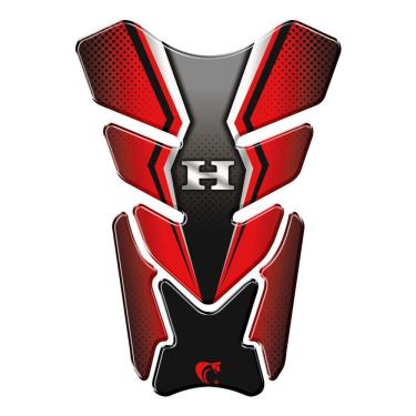 Imagem de Adesivo Resinado Protetor De Tanque Moto Qualquer Moto Honda Vermelho Vermelho E Preto
