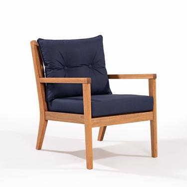 Imagem de Poltrona Para Jardim Em Madeira Maciça Riade Stain Jatobá-azul