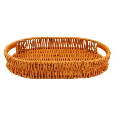 Imagem de Bandeja Oval Tipo Vime Clara Plastico 295x195x45cm
