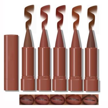 Imagem de Petansy Conjunto De Delineador Labial Matte - 5 Cores Cremoso Alta Pigmentação, Longa Duração, À Prova D'Água E Batom