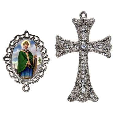 Imagem de Crucifixo Para Terço de Noiva Relicario São Patrício Peças para Montar