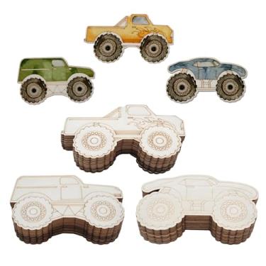 Imagem de Esrinse Madeira Inacabada De Caminhão Monstro Para Artesanato, Recortes Veículos, Fatias Em Branco, Faça Você Mesmo, Decoração Festa Aniversário Infantil, Ideia Presente (30)