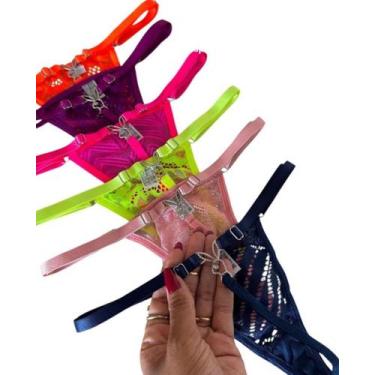 Imagem de Kit 10 Calcinha Feminina De Renda Fio Dental Dia dos Namorados Sexy Co