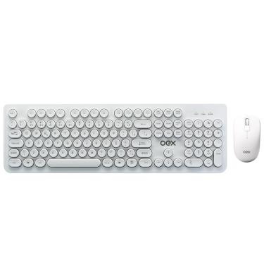 Imagem de Teclado com Mouse sem Fio USB Oex Combo Pop Plus TM410 Branco