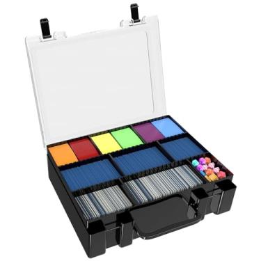 Imagem de FULLCASE Armazenamento de cartões colecionáveis, mais de 2400 cartões esportivos organizador de baralho de jogo para Panini para PM TCG para C.A.H para Yoto 7.6 cm x 10.2 cm protetores de mangas