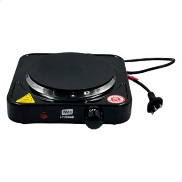 Imagem de INMA, Fogão Elétrico, Fogão 1 Boca, Fogão Portátil, Cooktop, UniCook, Fogão de Mesa, Fogão Para Mesa, Fogareiro Mesa 1 Boca Inox, 1000w (Preto 220v)