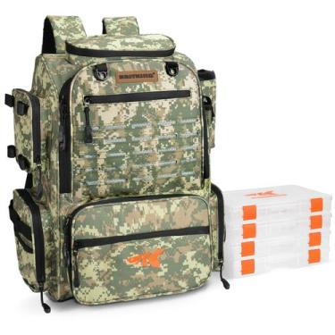 Imagem de Mochila de equipamento de pesca KastKing Bait Boss com porta-varas 43L