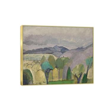 Imagem de BMZFYBS Quadro dourado arte de parede pinturas famosas - imagens em tela para sala de estar - árvores grandes - pôster e impressões de decoração de casa 40 x 50 cm 16 x 20 pol