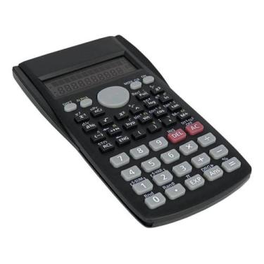 Imagem de Calculadora Científica 240 Funções Display 2 Linhas Preta Escolar Escr